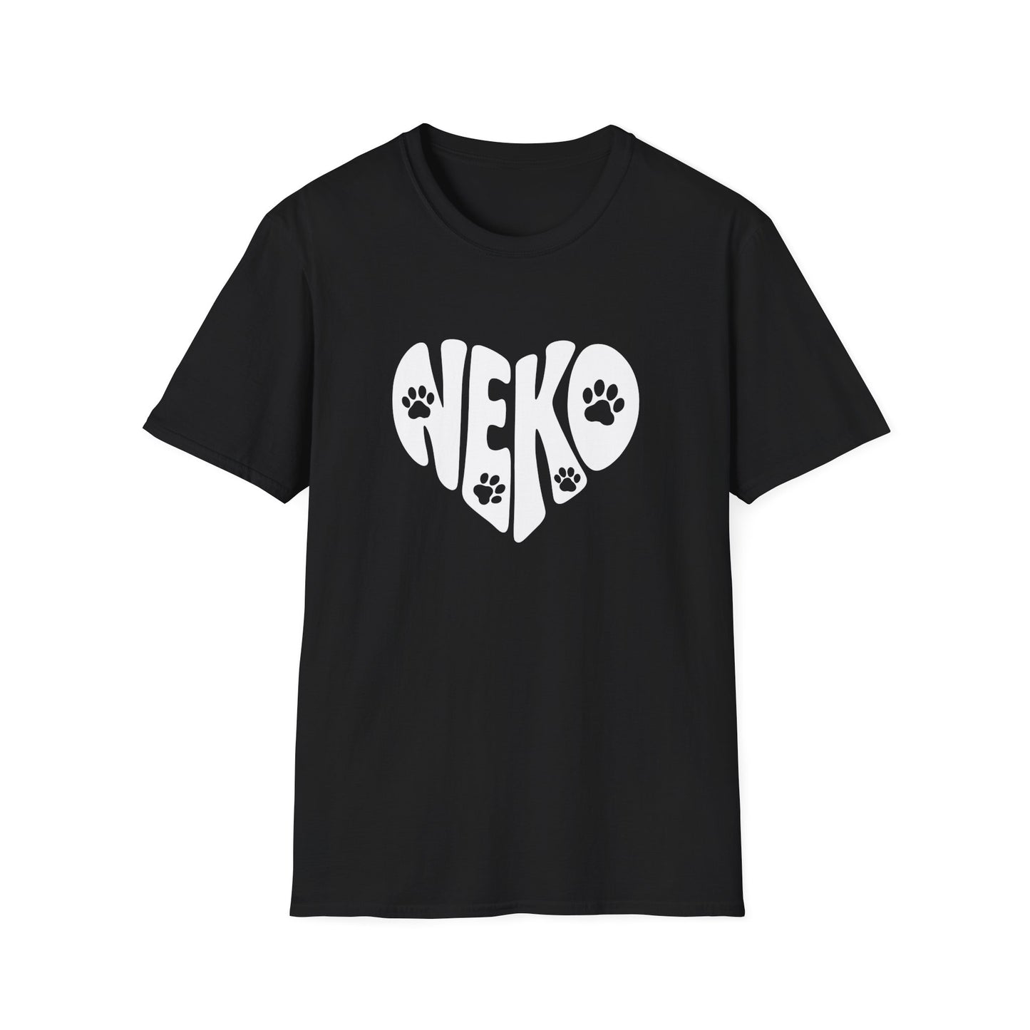 Neko Japanese Word with Cat Paws Heart Shape Design T-Shirt