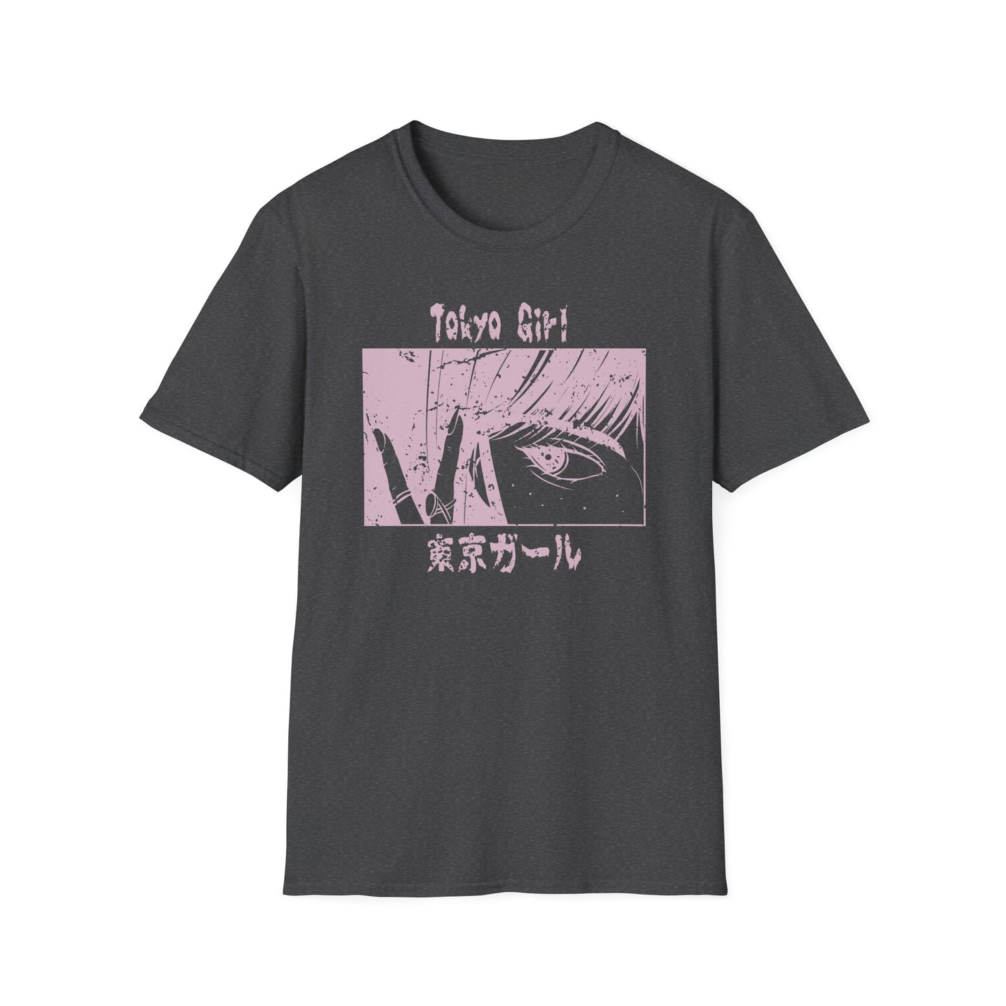 Tokyo Girl Portrait With Japanese Text Anime Style T-Shirt