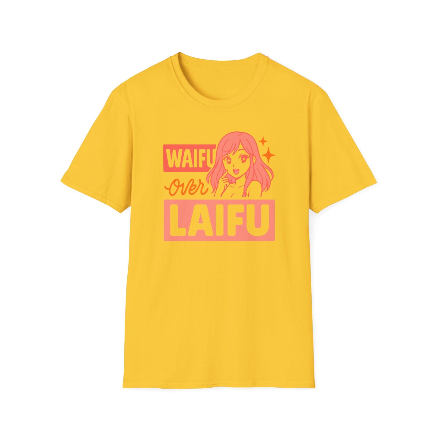 Waifu Over Laifu Funny Anime Girl With Japanese Text T-Shirt