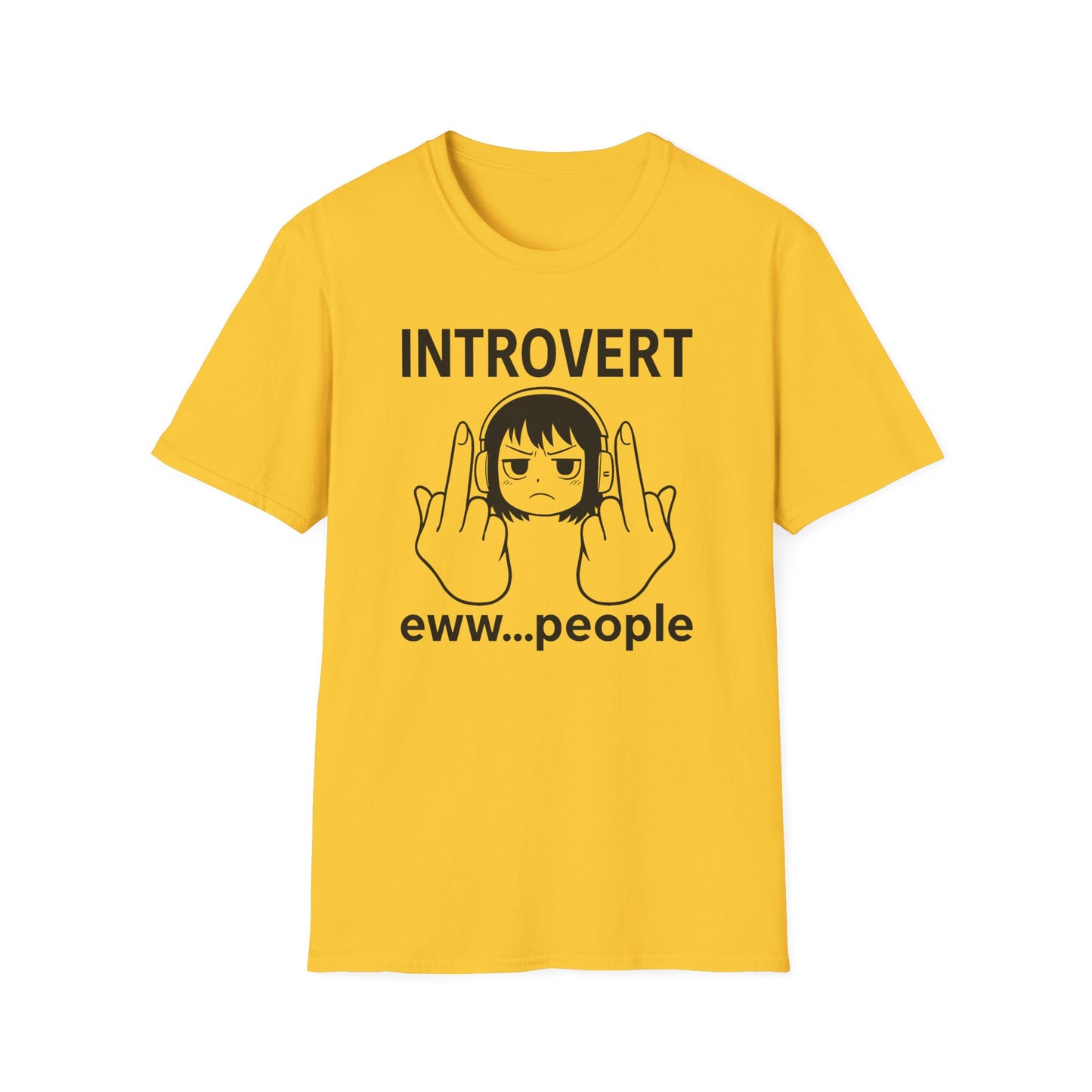 Introvert Eww People Illustration Funny Sarcastic T-Shirt