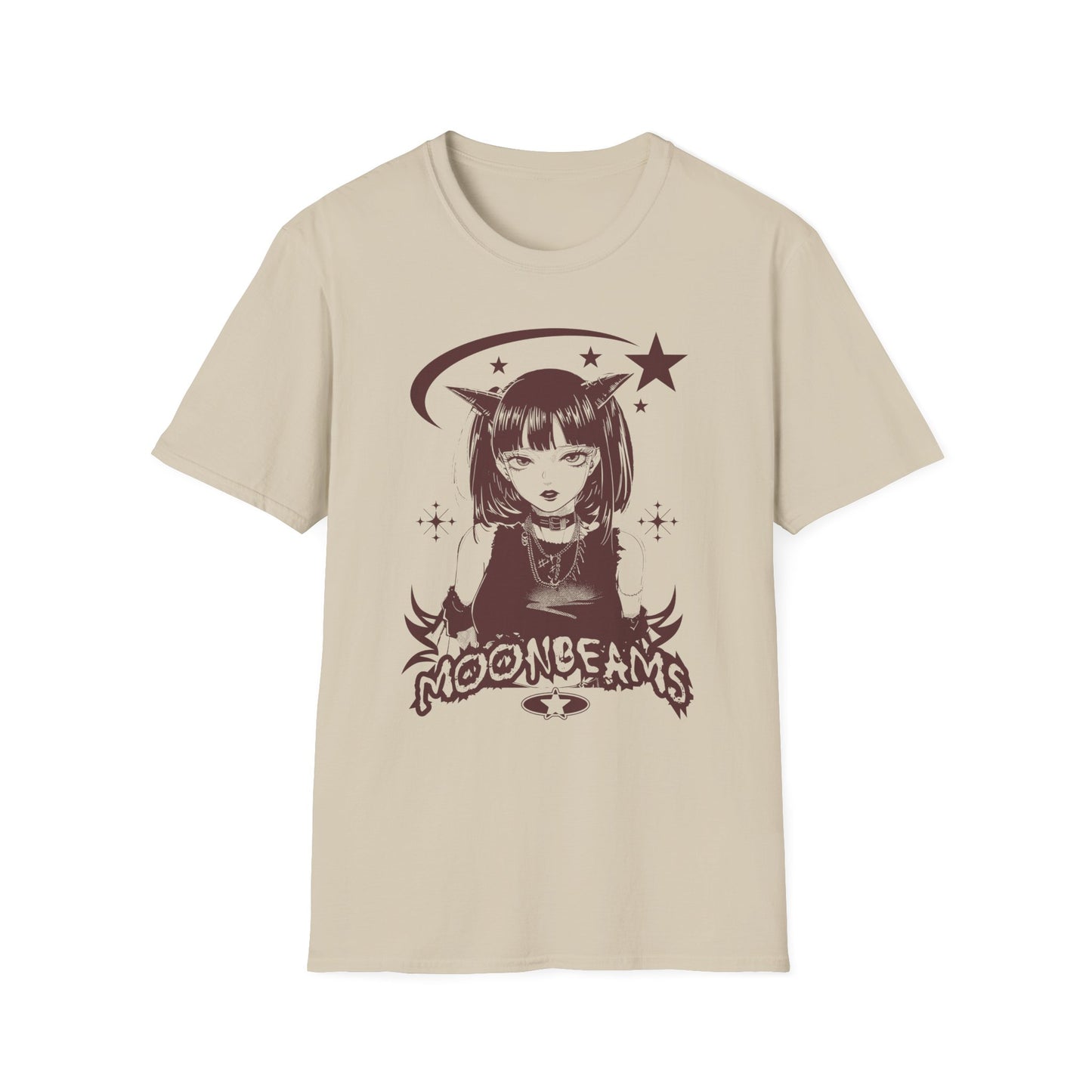 Anime Style MOONBEAMS Goth Design Japanese Waifu Inspired T-Shirt