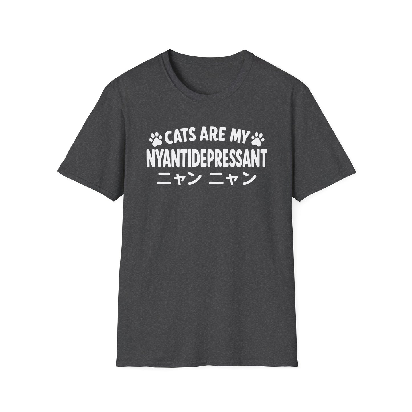 Cats Are My Nyantidepressant Cat Lover Design T-Shirt