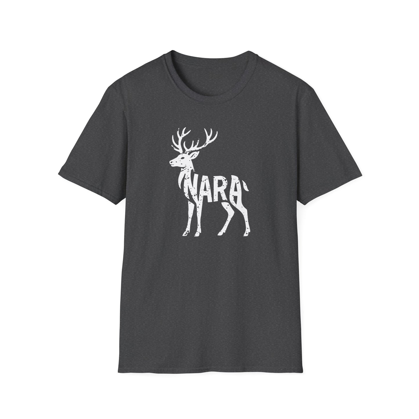 Deer Silhouette with Nara Grunge Effect Graphic T-Shirt