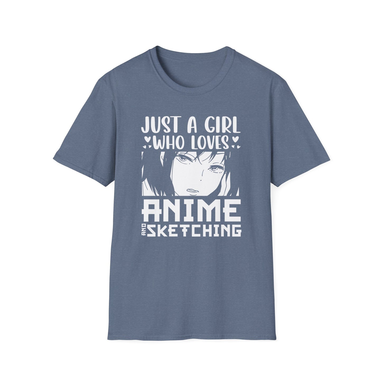 Just A Girl Loves Anime Sketching Japanese Otaku T-Shirt