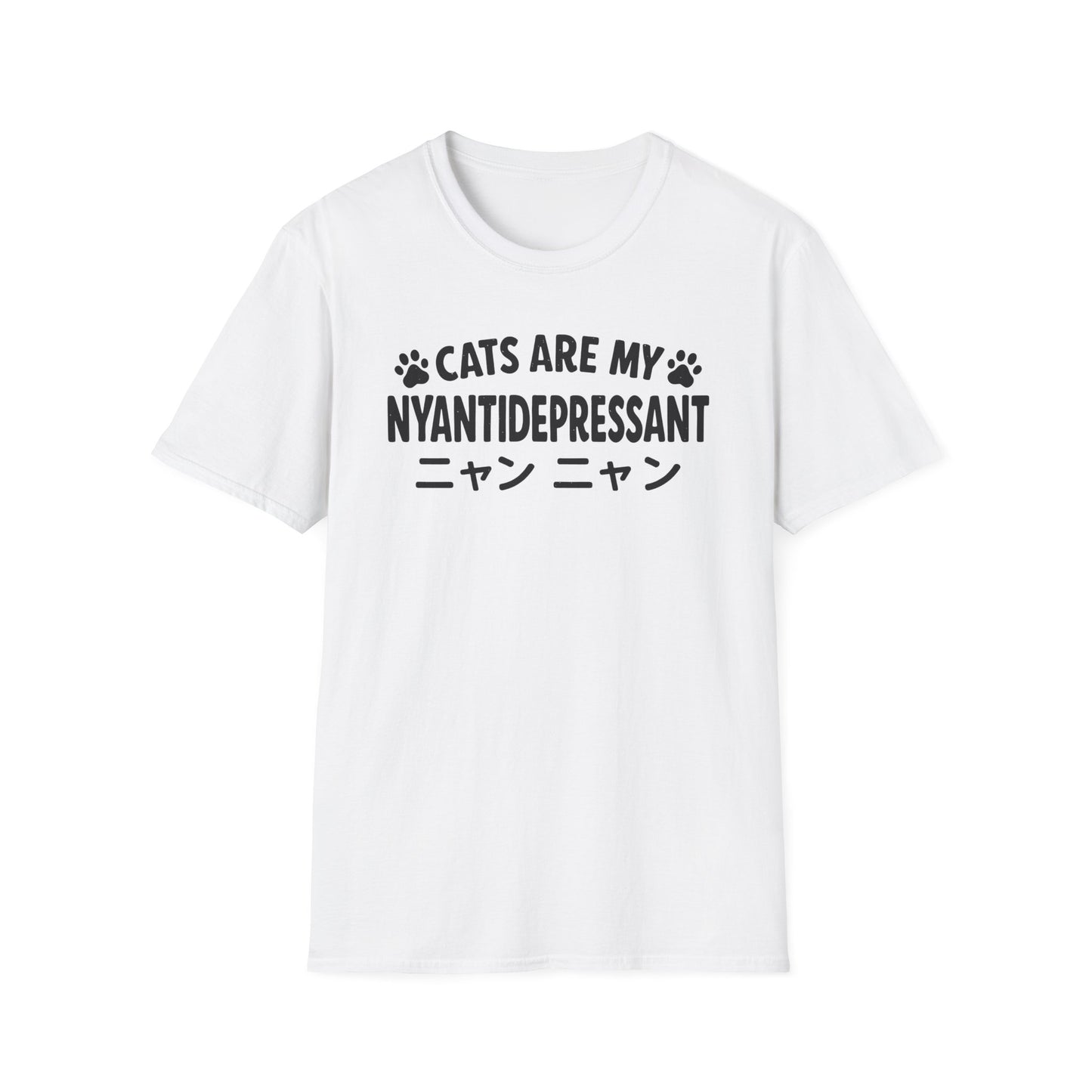 Cats Are My Nyantidepressant Cat Lover Design T-Shirt
