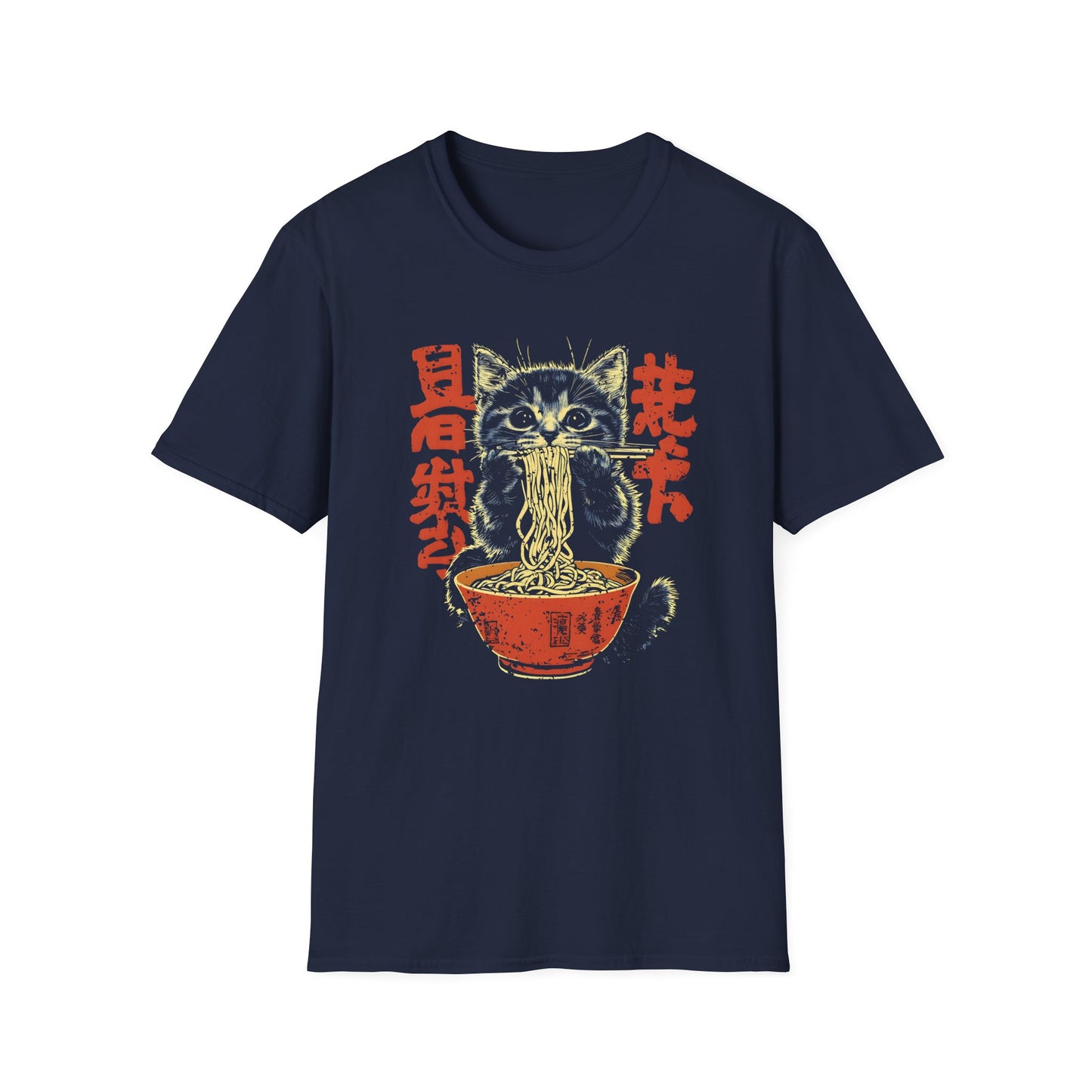 Neko Loves Ramen Noodles Japanese Anime Manga T-Shirt