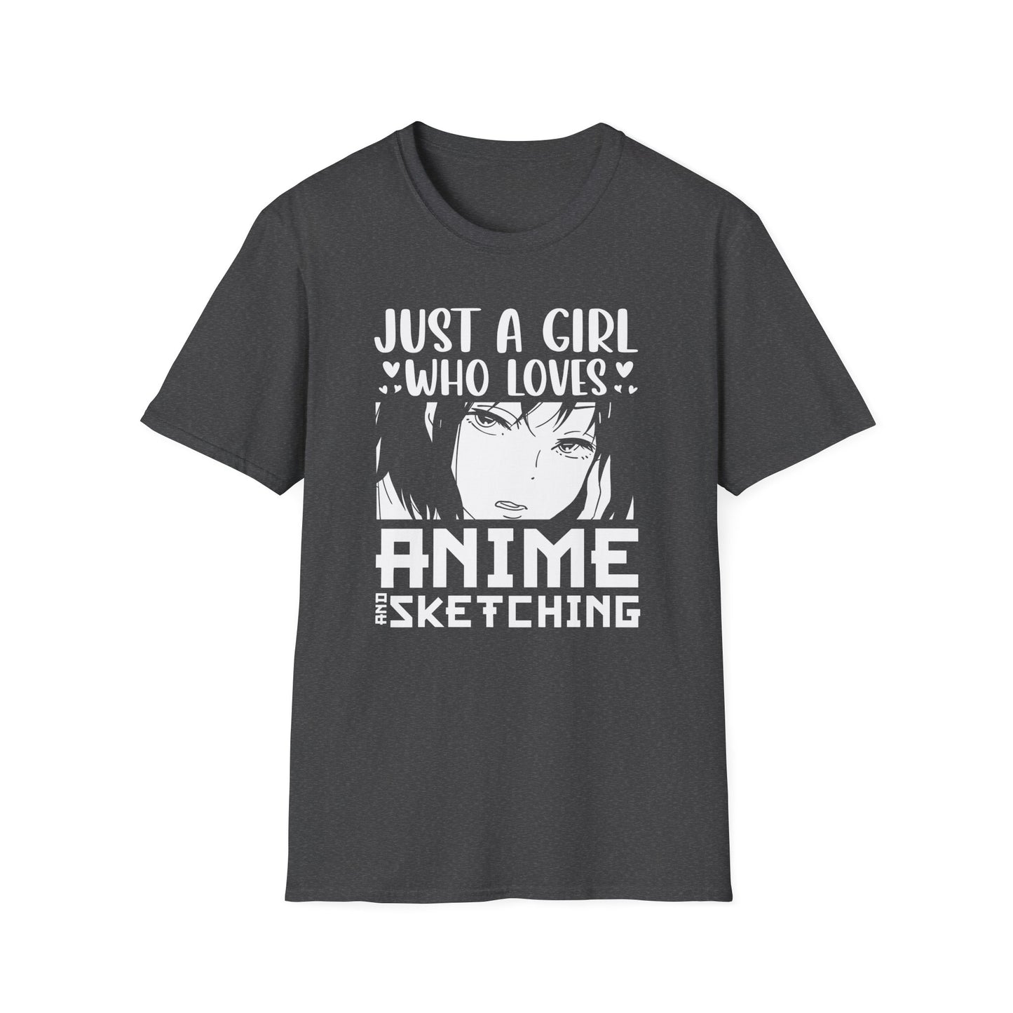 Just A Girl Loves Anime Sketching Japanese Otaku T-Shirt