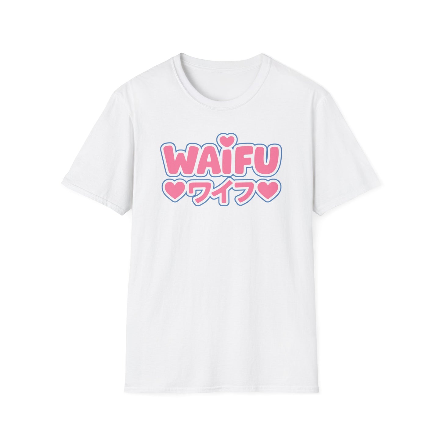 Waifu Hearts plus Japanese Text Pink Graphic Anime T-Shirt