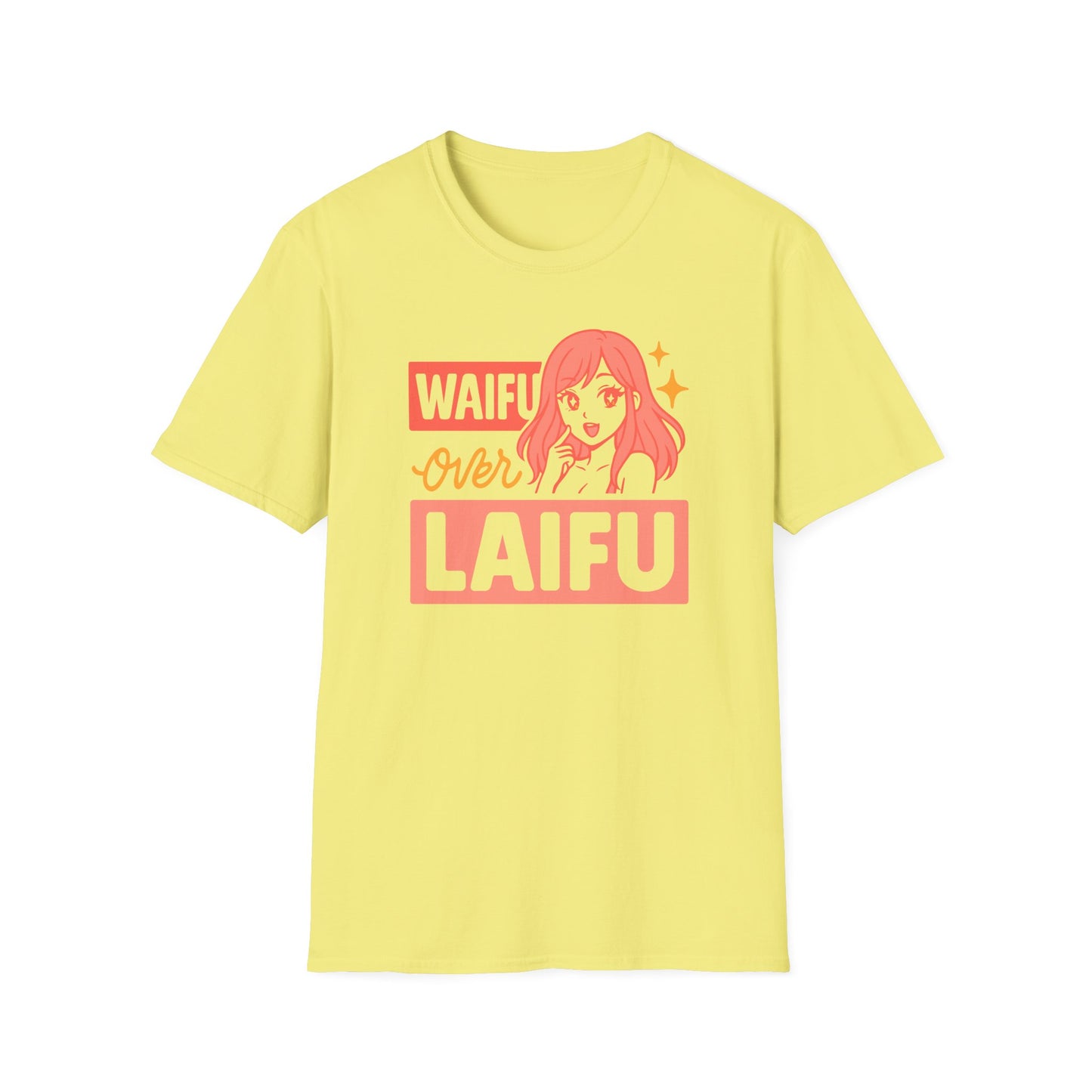Waifu Over Laifu Funny Anime Girl With Japanese Text T-Shirt