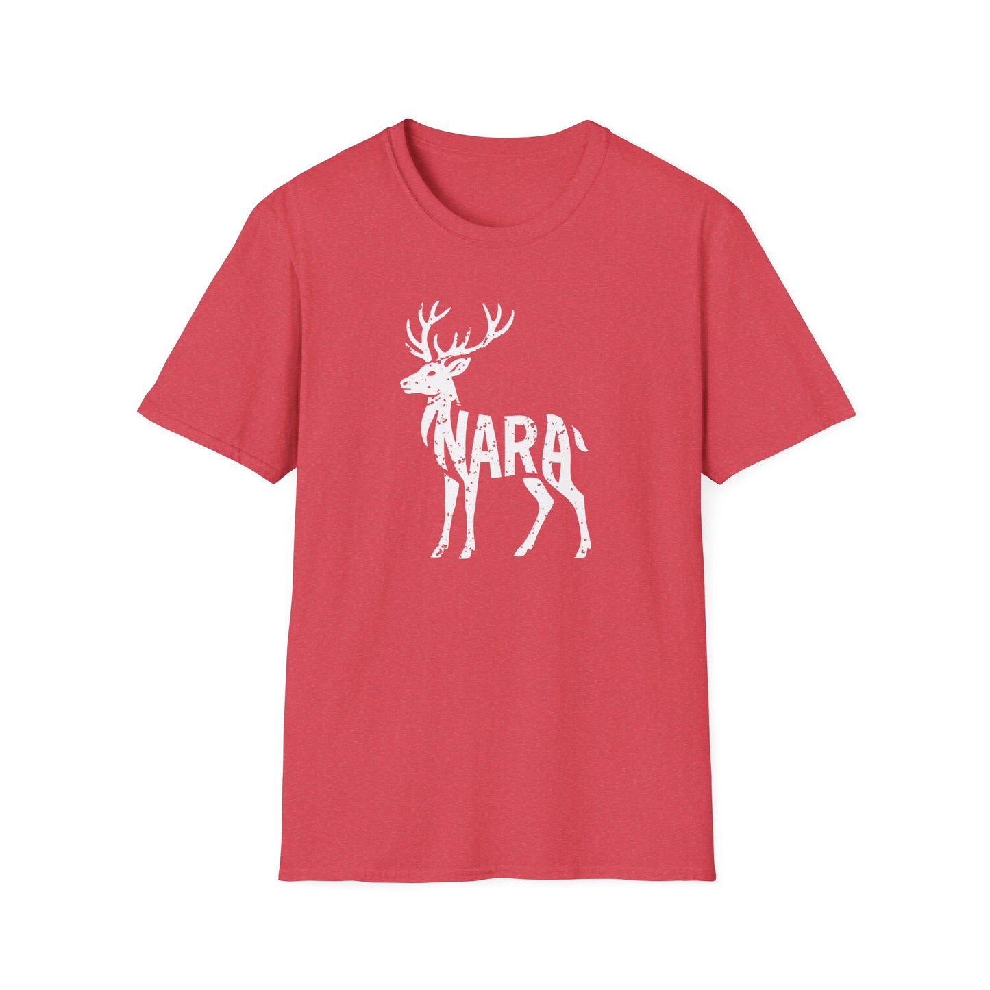 Deer Silhouette with Nara Grunge Effect Graphic T-Shirt
