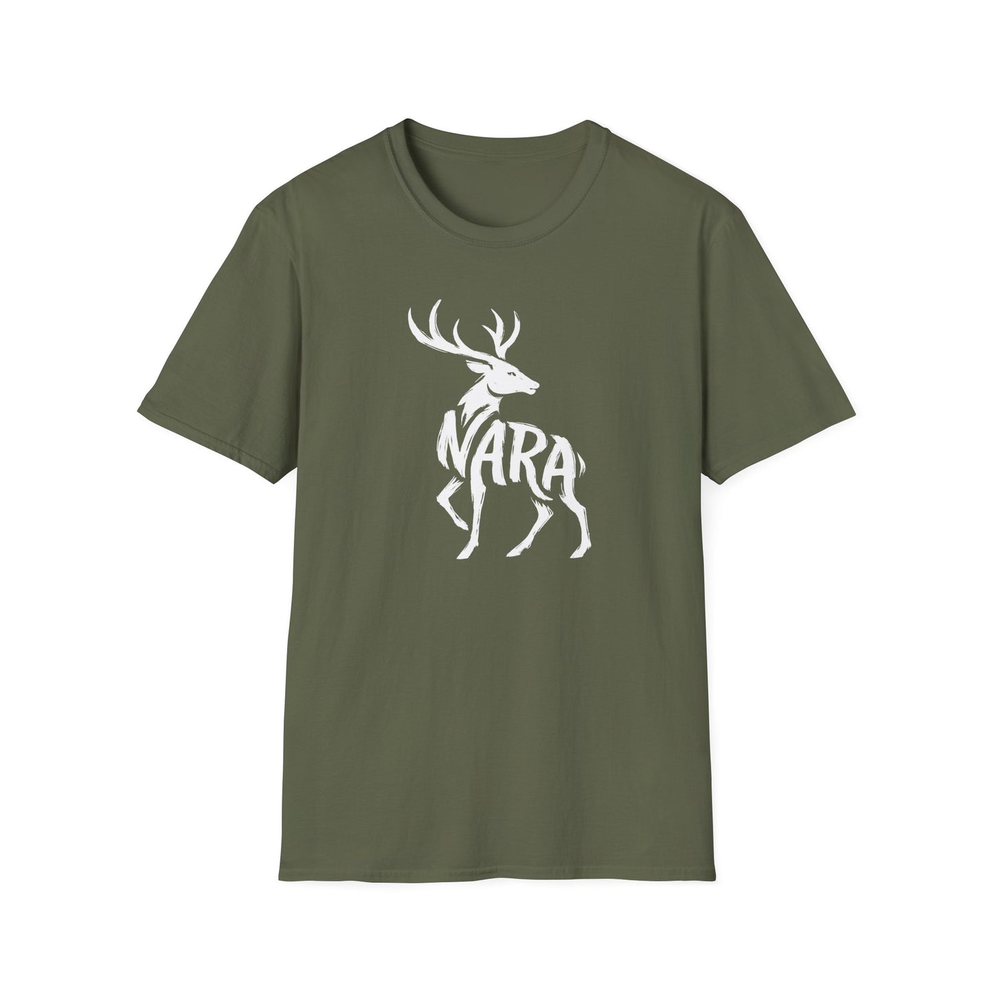 Brushstroke Deer Nara Japan Silhouette Graphic Art T-Shirt