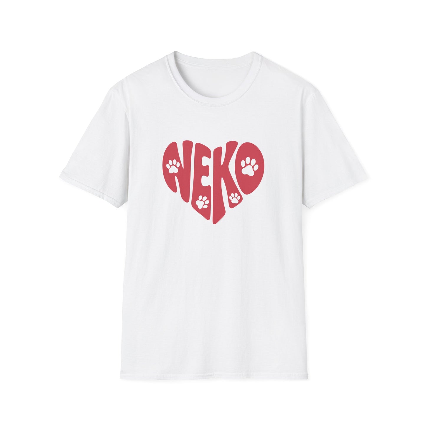Neko Japanese Word with Cat Paws Heart Shape Design T-Shirt