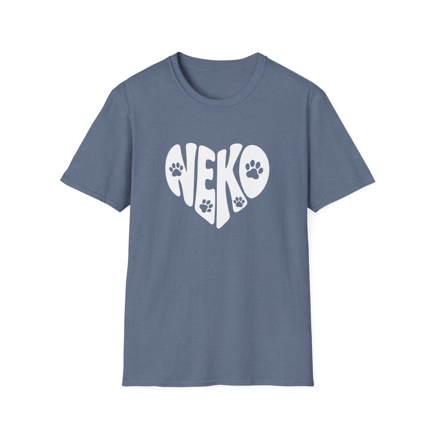 Neko Japanese Word with Cat Paws Heart Shape Design T-Shirt