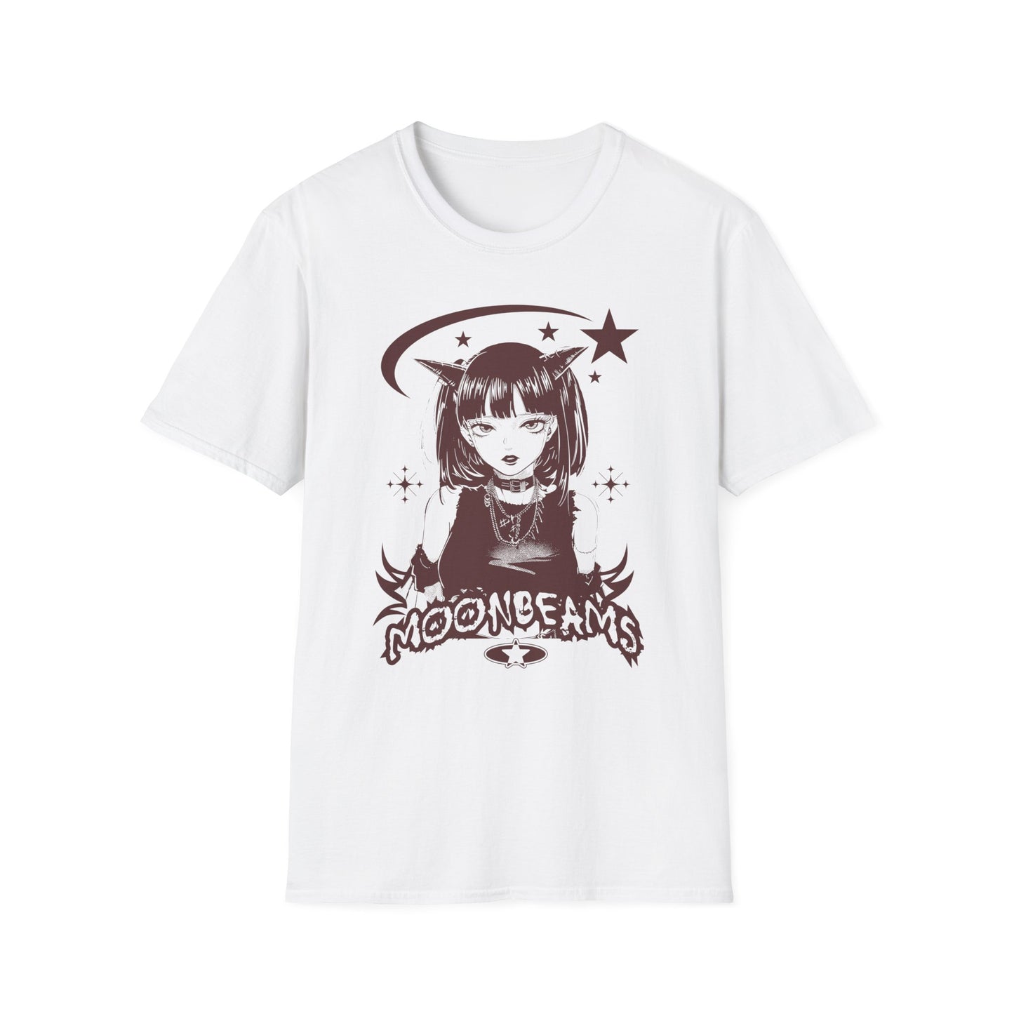 Anime Style MOONBEAMS Goth Design Japanese Waifu Inspired T-Shirt