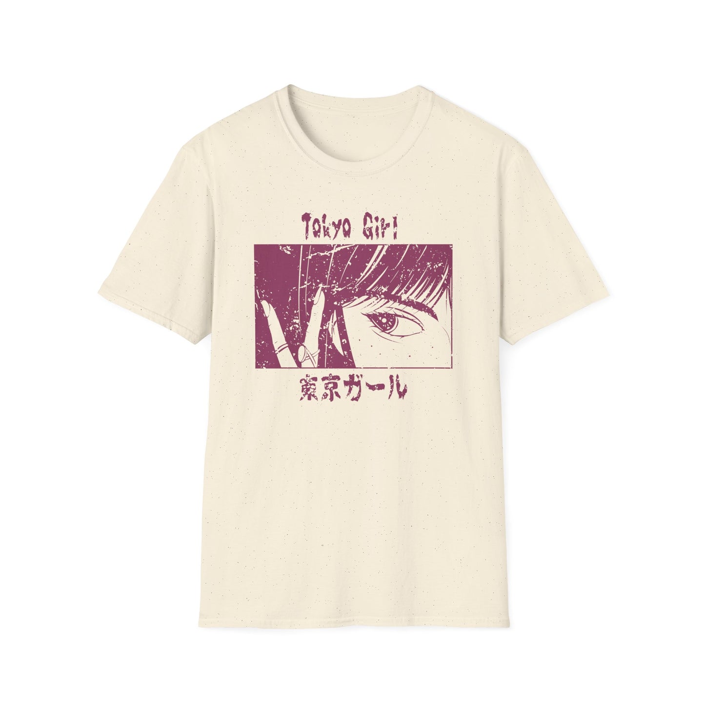 Tokyo Girl Portrait With Japanese Text Anime Style T-Shirt