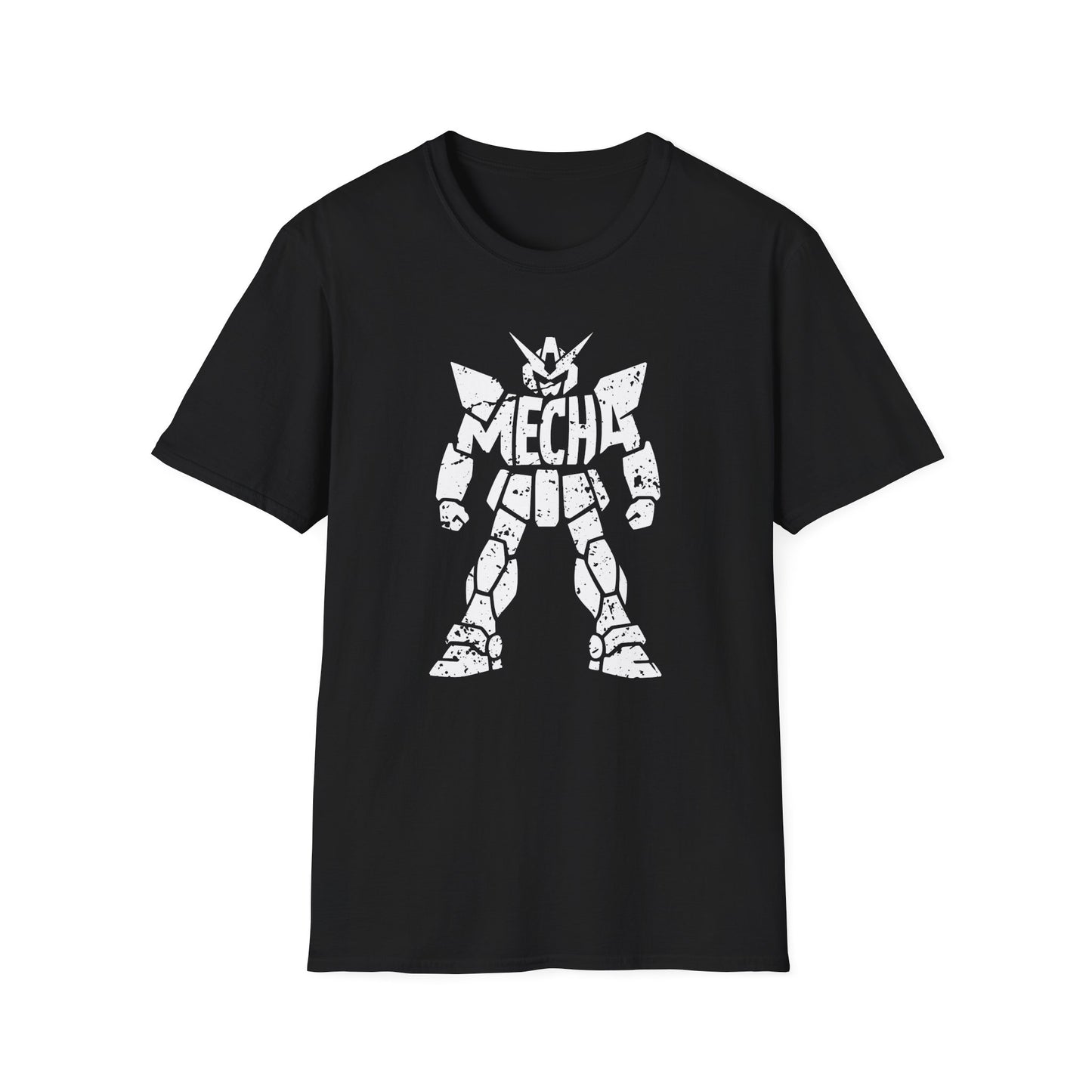 Distressed Mecha Robot Design Unique Graphic T-Shirt
