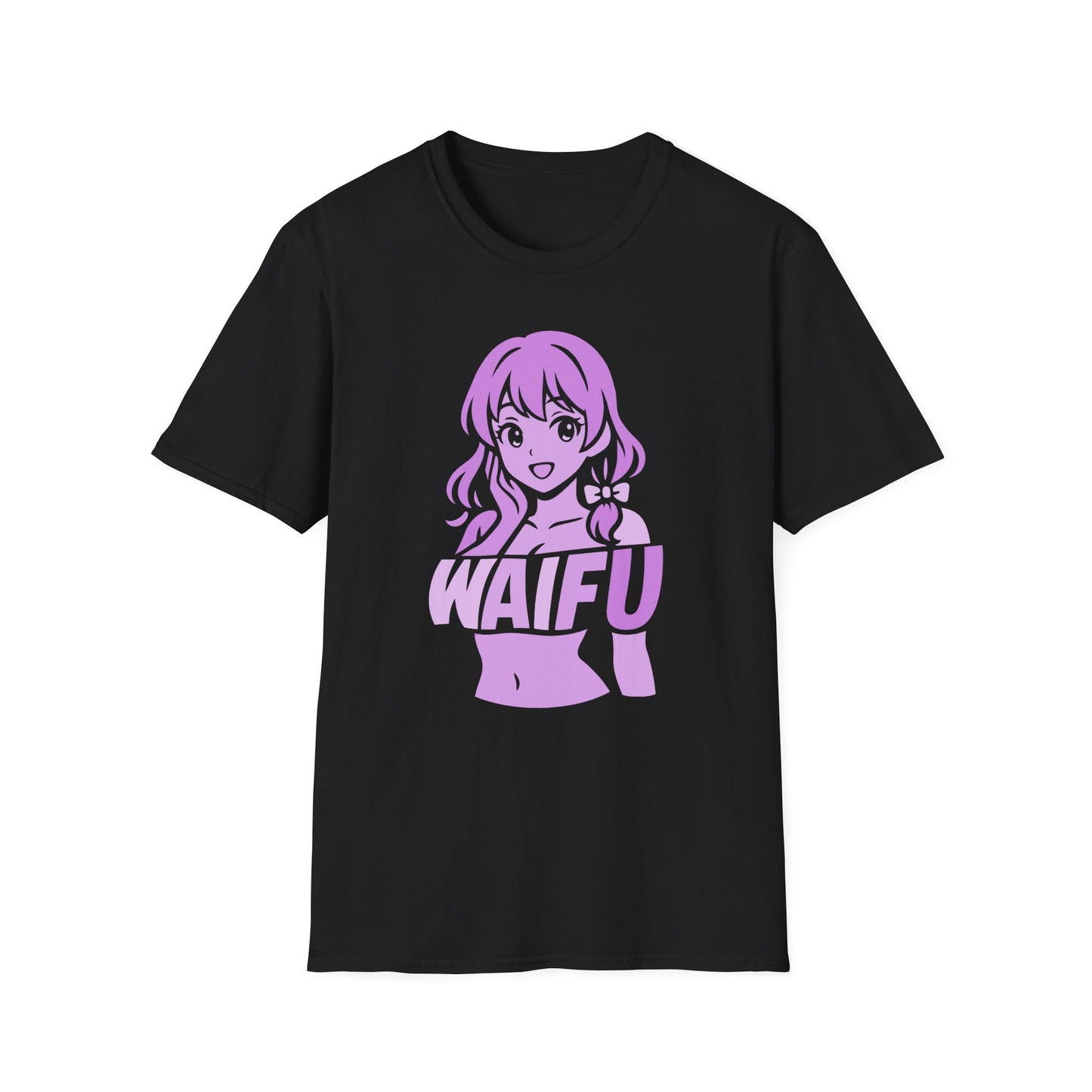 Anime Girl Otaku Waifu Text Illustration Graphic T-Shirt
