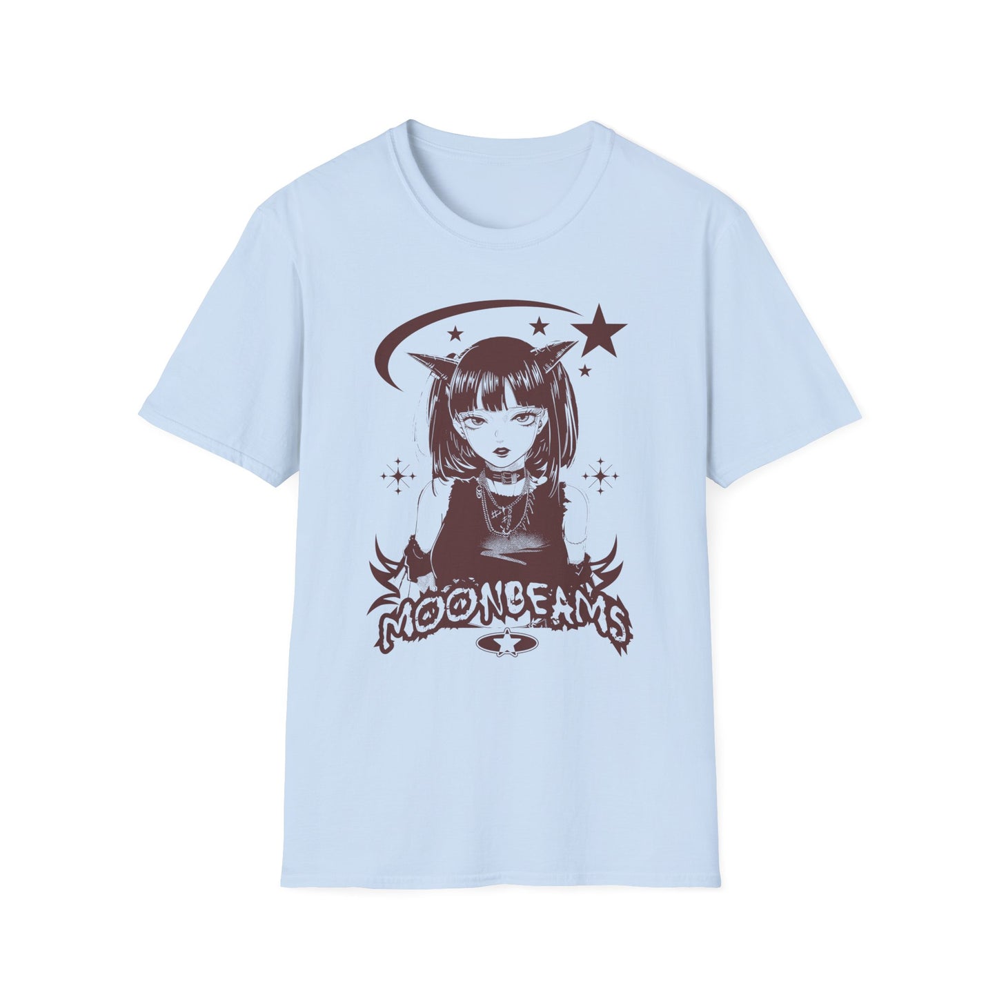 Anime Style MOONBEAMS Goth Design Japanese Waifu Inspired T-Shirt