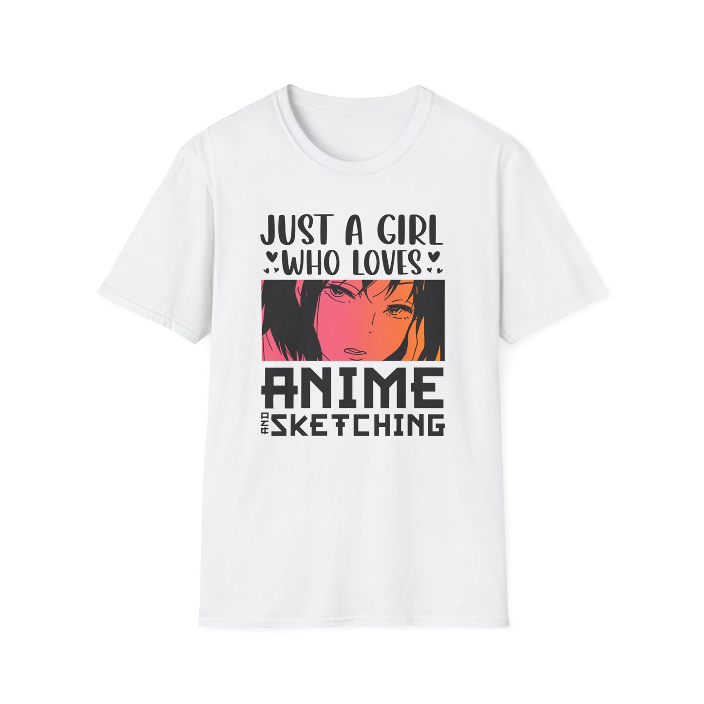 Just A Girl Loves Anime Sketching Japanese Otaku T-Shirt