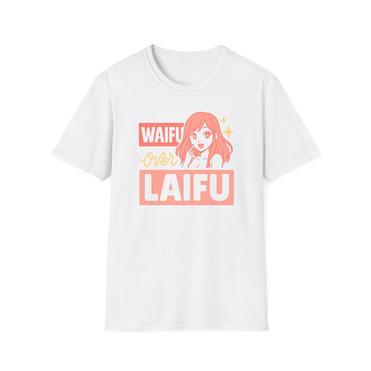 Waifu Over Laifu Funny Anime Girl With Japanese Text T-Shirt