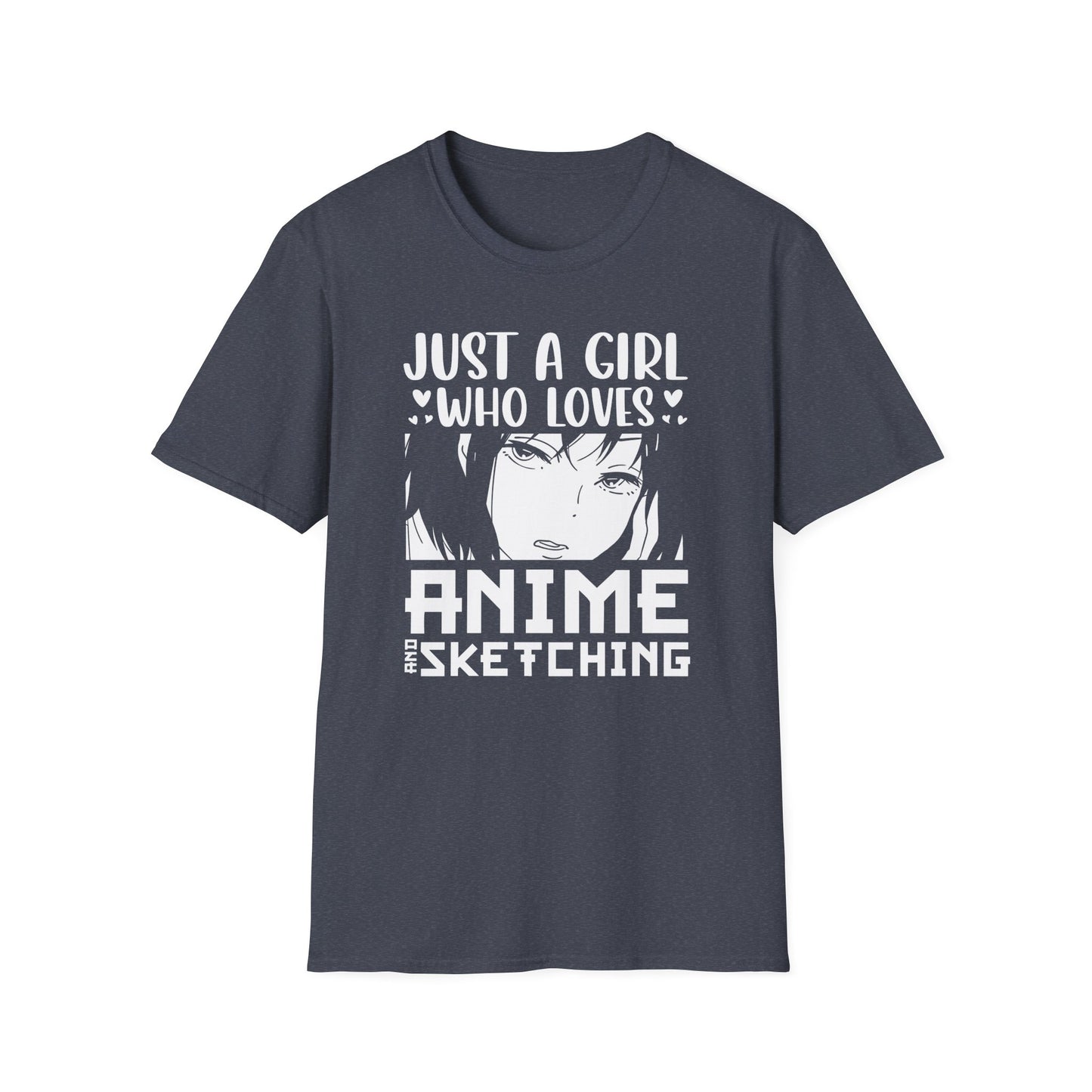 Just A Girl Loves Anime Sketching Japanese Otaku T-Shirt