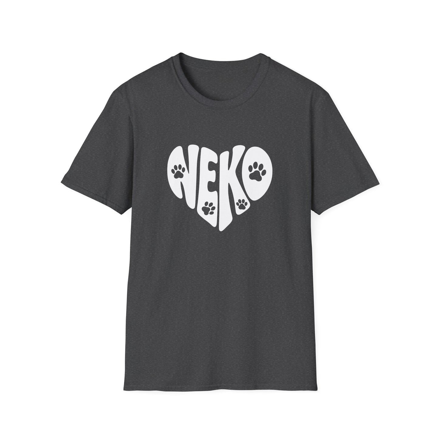 Neko Japanese Word with Cat Paws Heart Shape Design T-Shirt