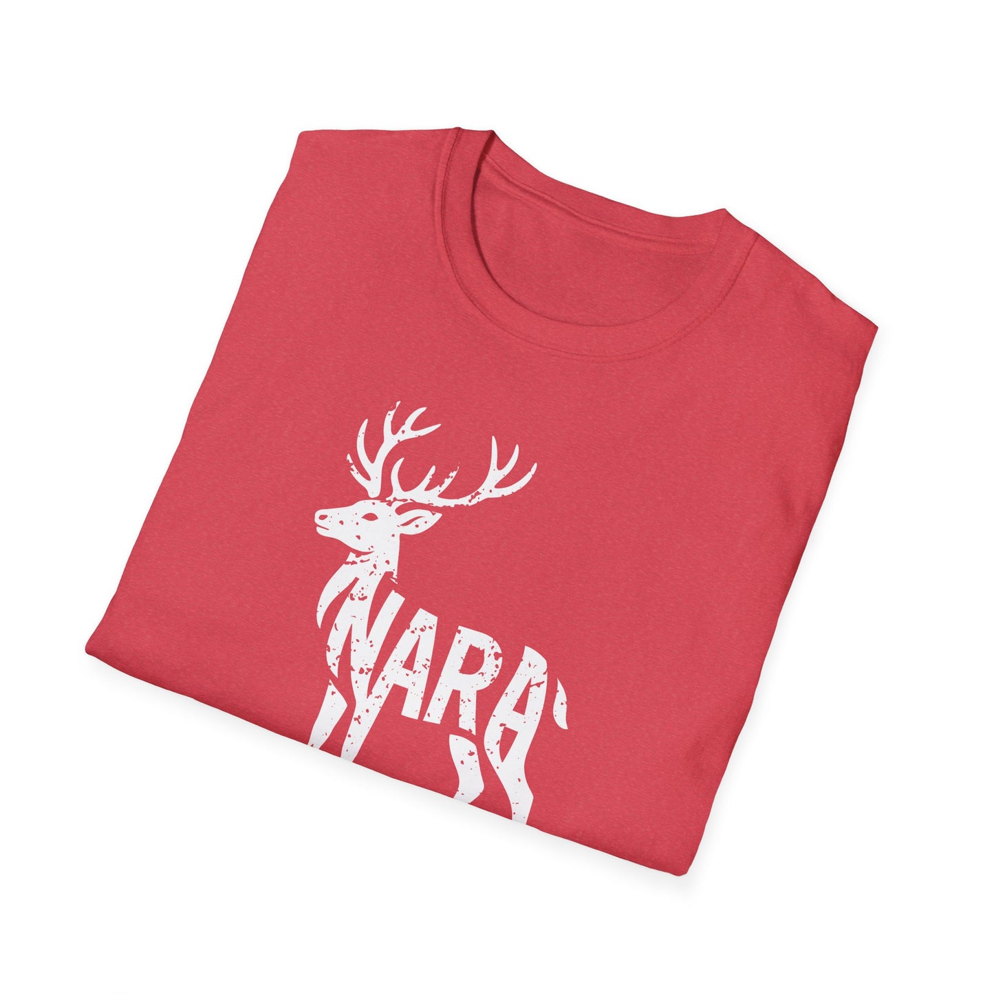 Deer Silhouette with Nara Grunge Effect Graphic T-Shirt