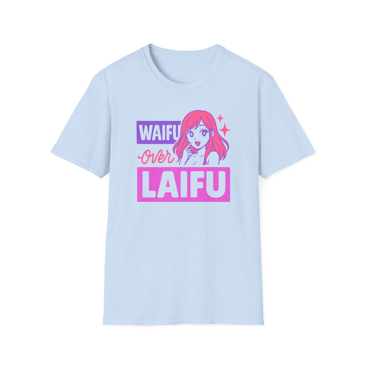 Waifu Over Laifu Funny Anime Girl With Japanese Text T-Shirt