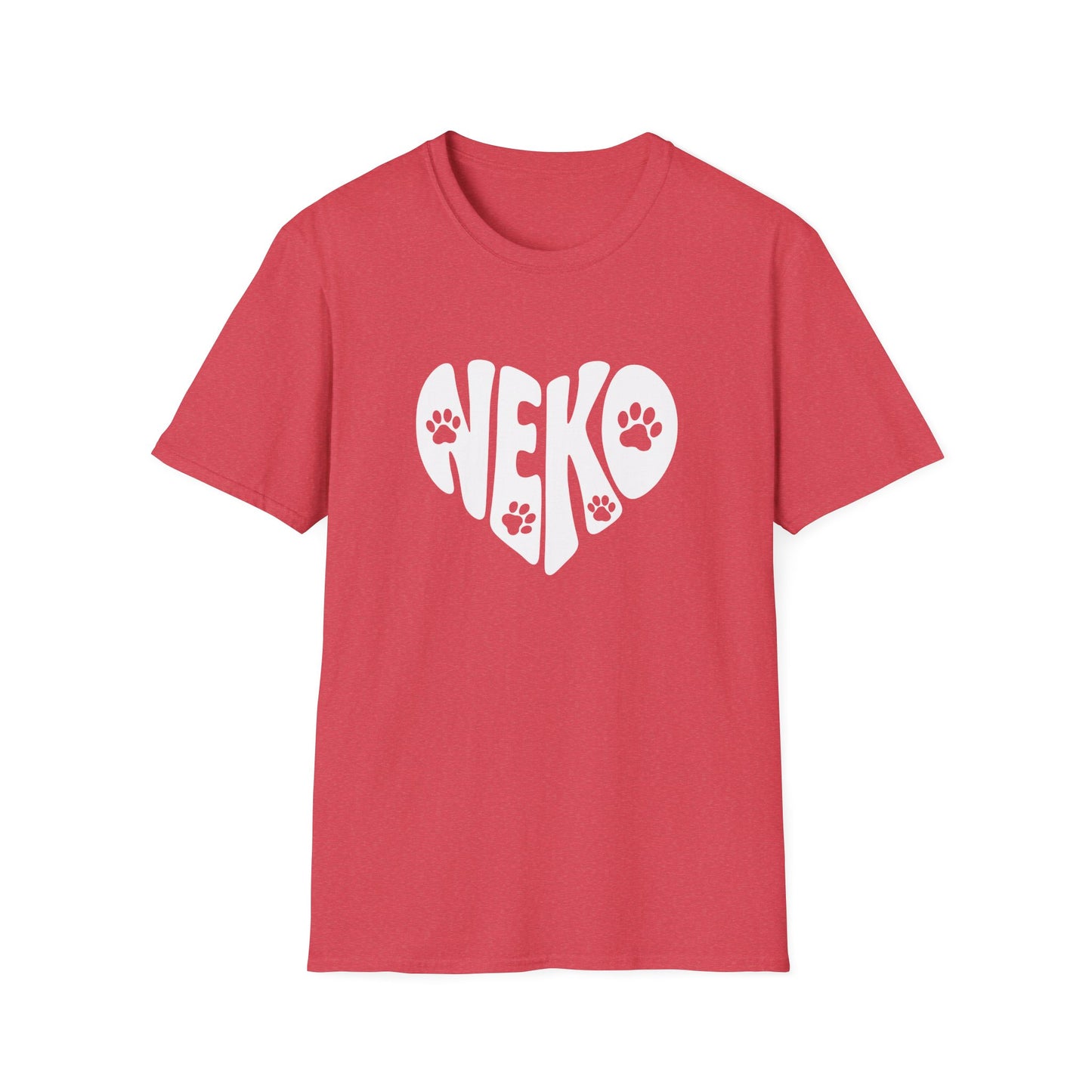 Neko Japanese Word with Cat Paws Heart Shape Design T-Shirt