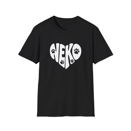 Neko Japanese Word with Cat Paws Heart Shape Design T-Shirt