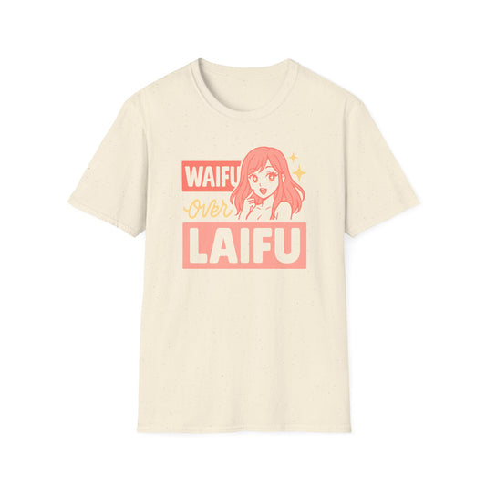 Waifu Over Laifu Funny Anime Girl With Japanese Text T-Shirt