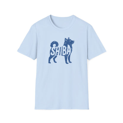 Shiba Inu Silhouette with Lettering Japanese Dog Breed T-Shirt