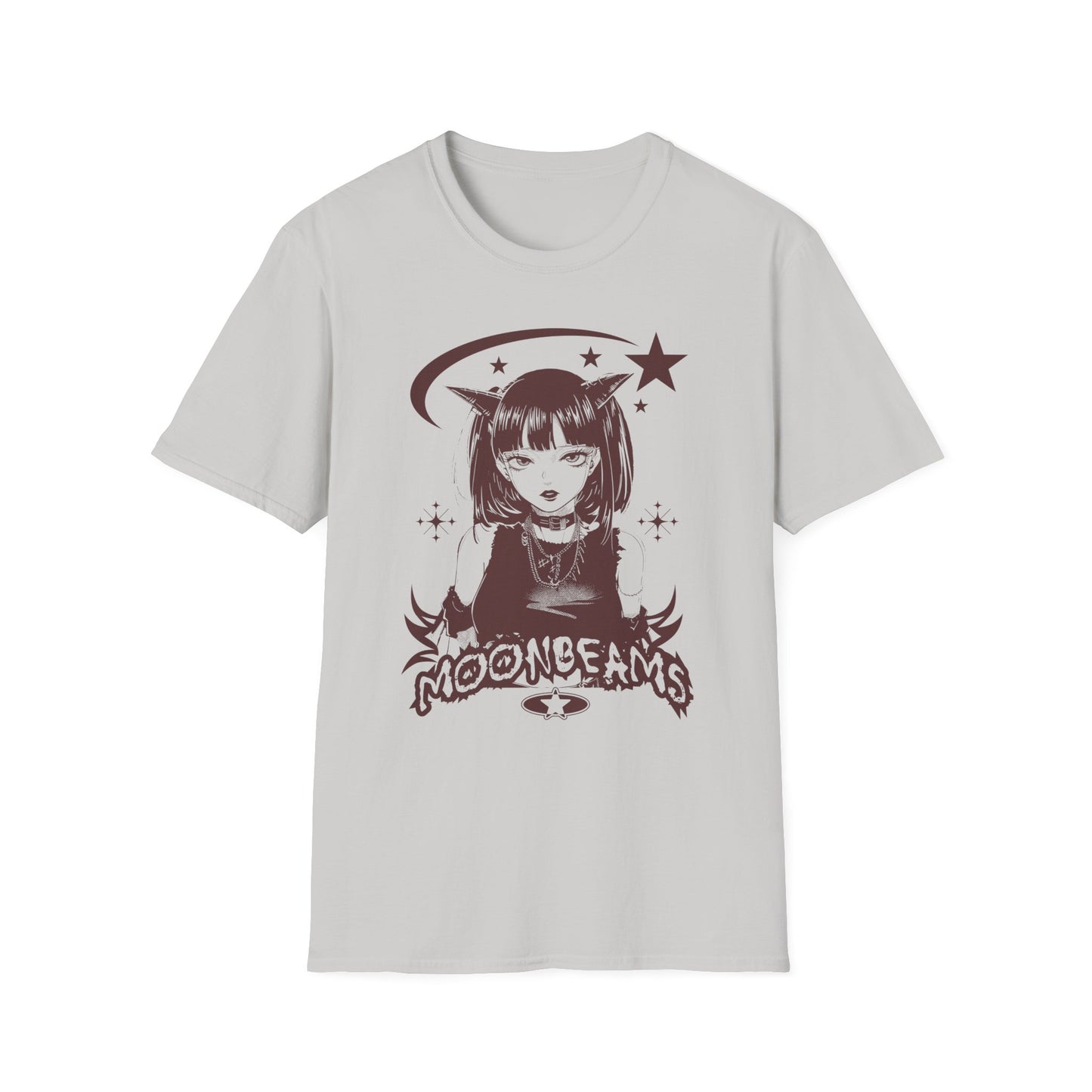 Anime Style MOONBEAMS Goth Design Japanese Waifu Inspired T-Shirt