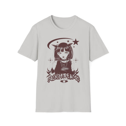 Anime Style MOONBEAMS Goth Design Japanese Waifu Inspired T-Shirt