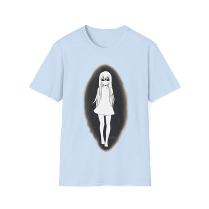 Kawaii Anime Girl Expressing Sadness Minimalistic T-Shirt