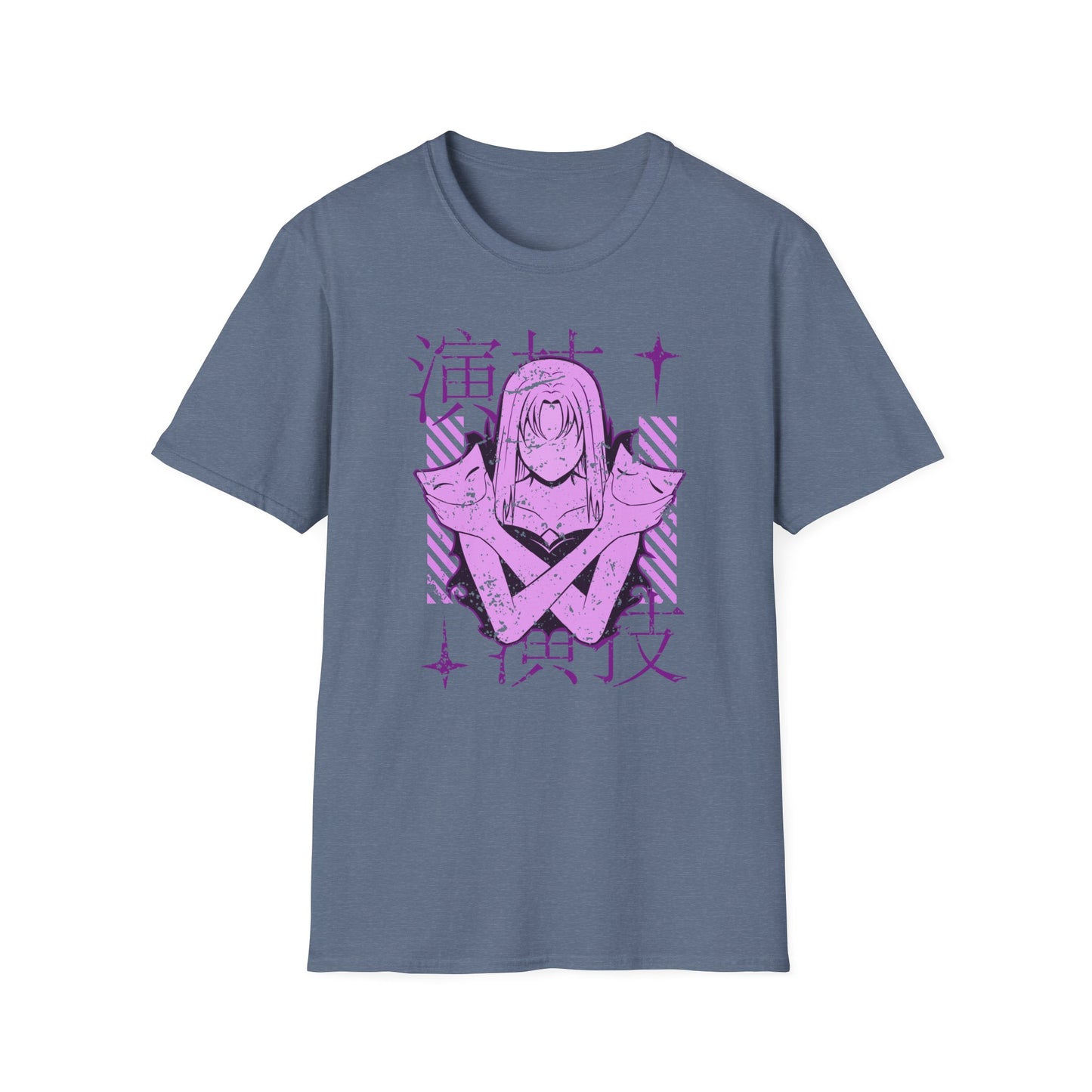 Dark Anime Girl with Masks Japanese Manga Aesthetic T-Shirt