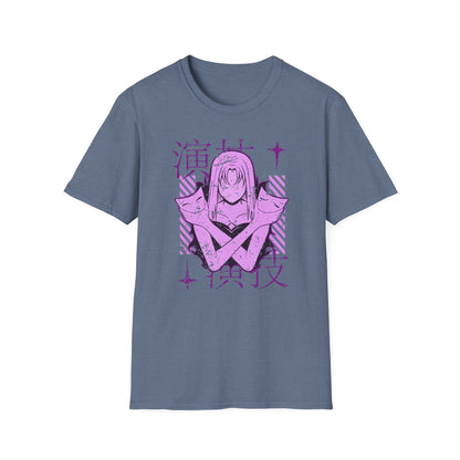 Dark Anime Girl with Masks Japanese Manga Aesthetic T-Shirt