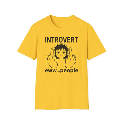 Introvert Eww People Illustration Funny Sarcastic T-Shirt