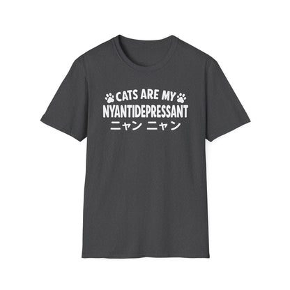 Cats Are My Nyantidepressant Cat Lover Design T-Shirt