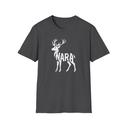 Deer Silhouette with Nara Grunge Effect Graphic T-Shirt