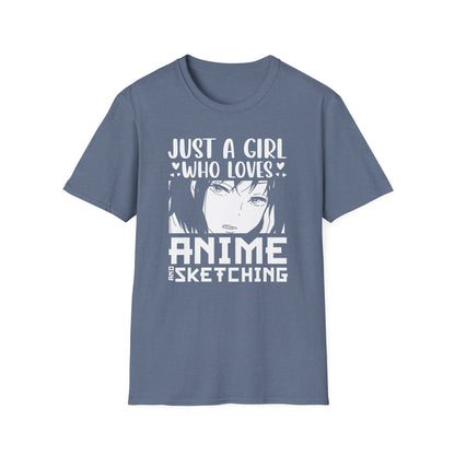 Just A Girl Loves Anime Sketching Japanese Otaku T-Shirt