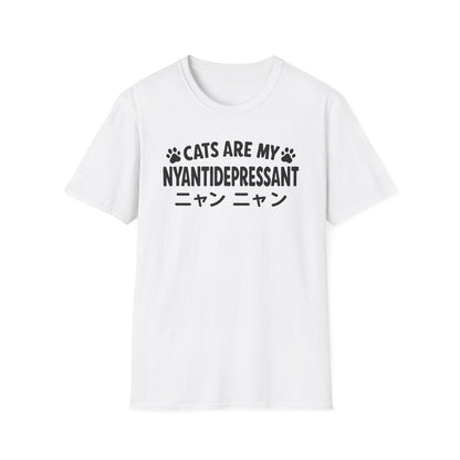 Cats Are My Nyantidepressant Cat Lover Design T-Shirt