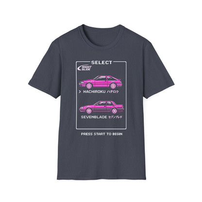Select Your Ride Arcade Retro Night Slide Gaming T-Shirt
