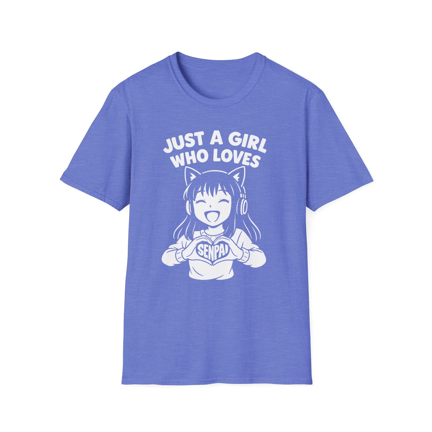 Just A Girl Who Loves Senpai Cute Anime Neko Japan T-Shirt