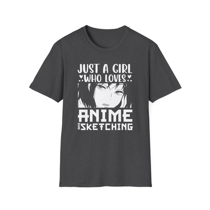 Just A Girl Loves Anime Sketching Japanese Otaku T-Shirt