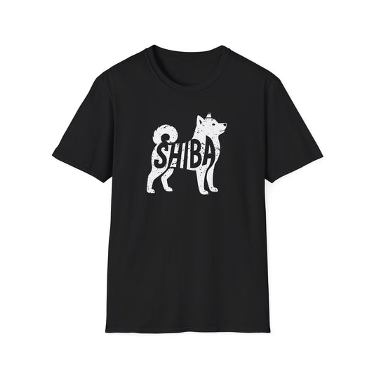 Shiba Inu Silhouette with Lettering Japanese Dog Breed T-Shirt