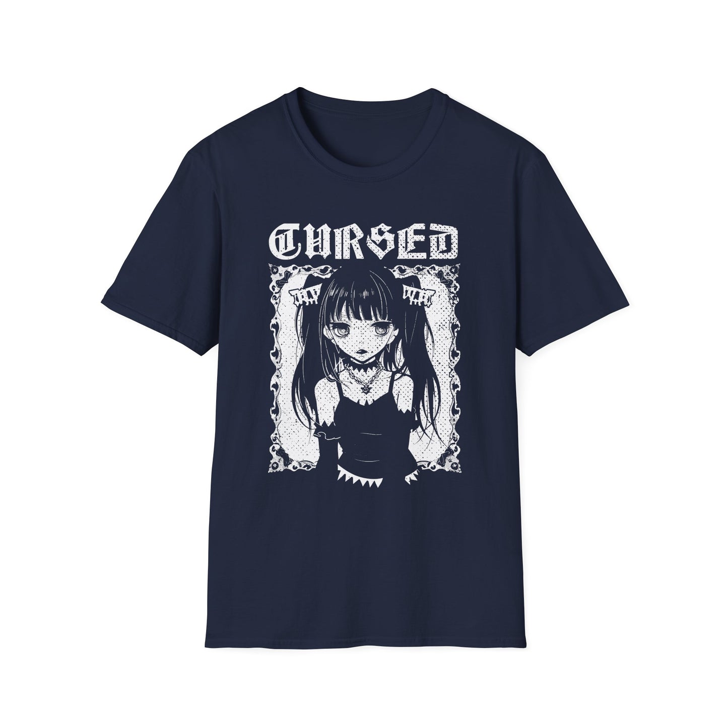 Cursed Anime Girl Aesthetic Otaku Vaporwave Nekocore T-Shirt