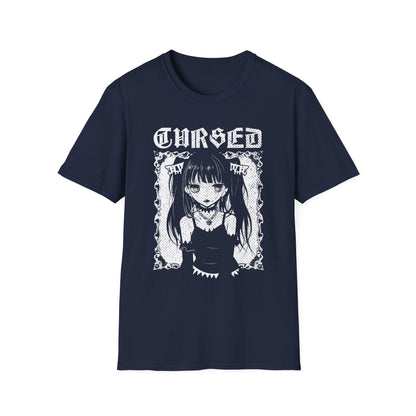 Cursed Anime Girl Aesthetic Otaku Vaporwave Nekocore T-Shirt