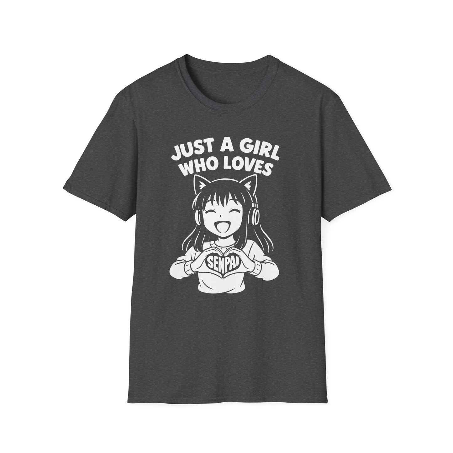 Just A Girl Who Loves Senpai Cute Anime Neko Japan T-Shirt