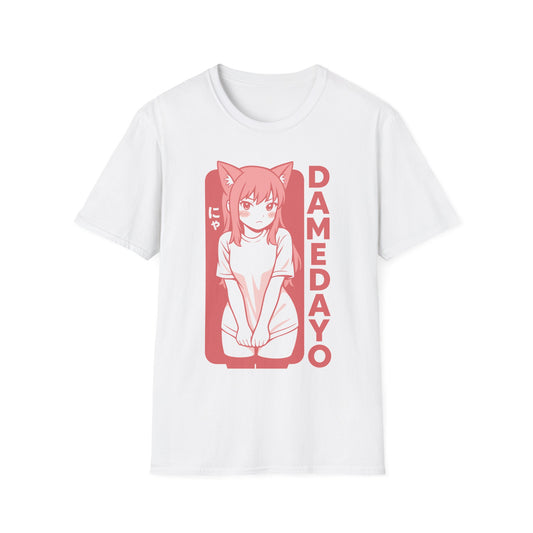 Damedayo Anime Girl Neko Japanese Pop Art T-Shirt